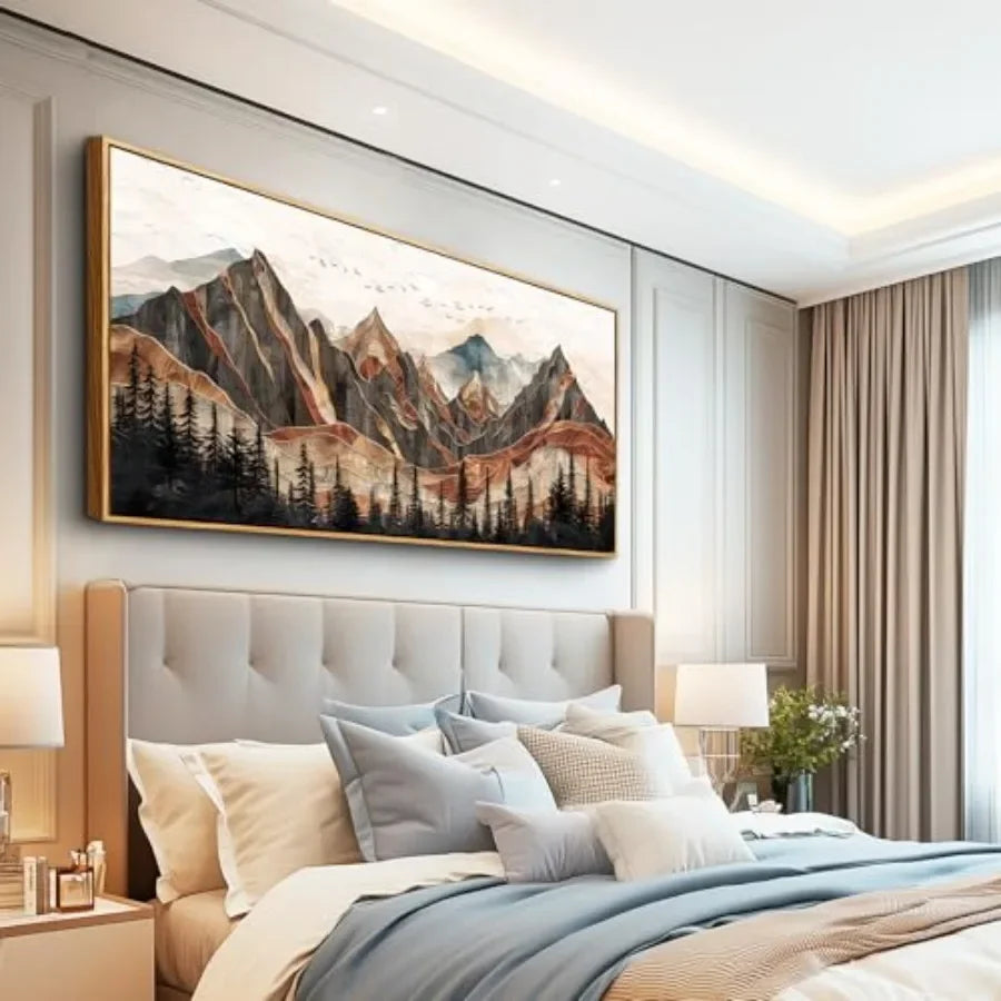 Living Room Mountain Landscape Poster Canvas Wall Art Abstract Forest