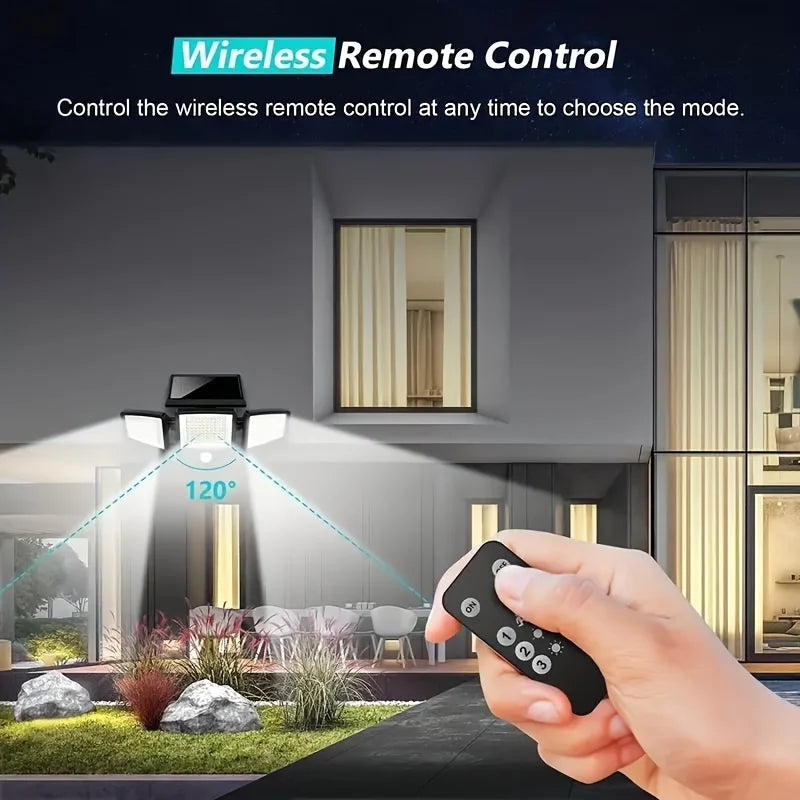 SZRSTH Outdoor Solar Motion Sensor Lights 2800LM 1400mAh Pack 3