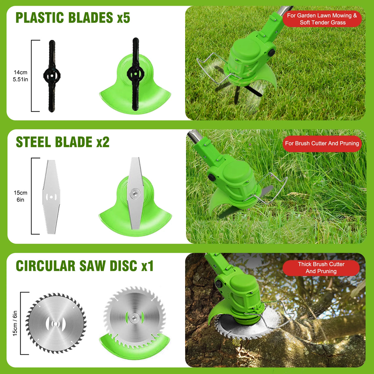 Two In One Cordless Brushless Lawn Mower String Trimmer Edger