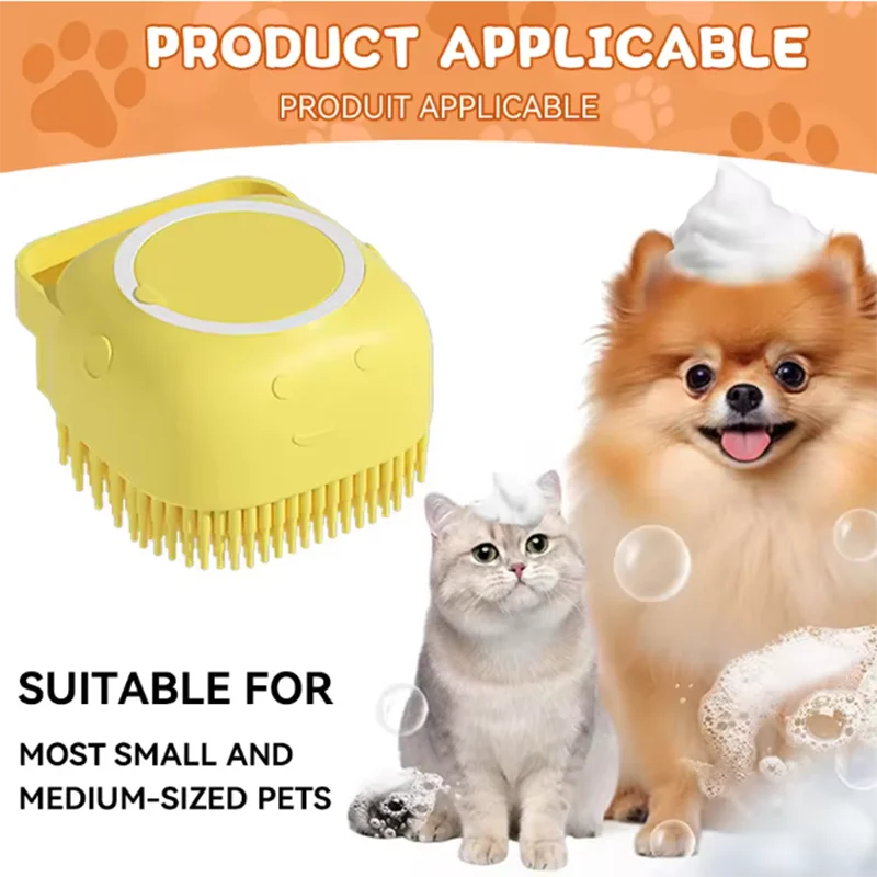 Soft Silicone Pet Bath Massage Brush For Dogs And Cats