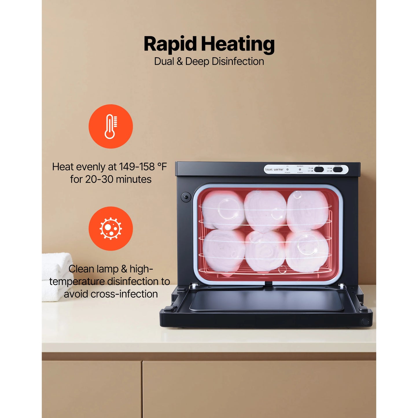 SucceBuy Hot Towel Warmer Cabinet Stainless Steel Rack For Spa