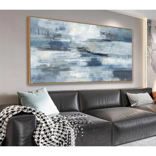 Abstract Ocean Canvas Wall Art Framed For Living Room Office