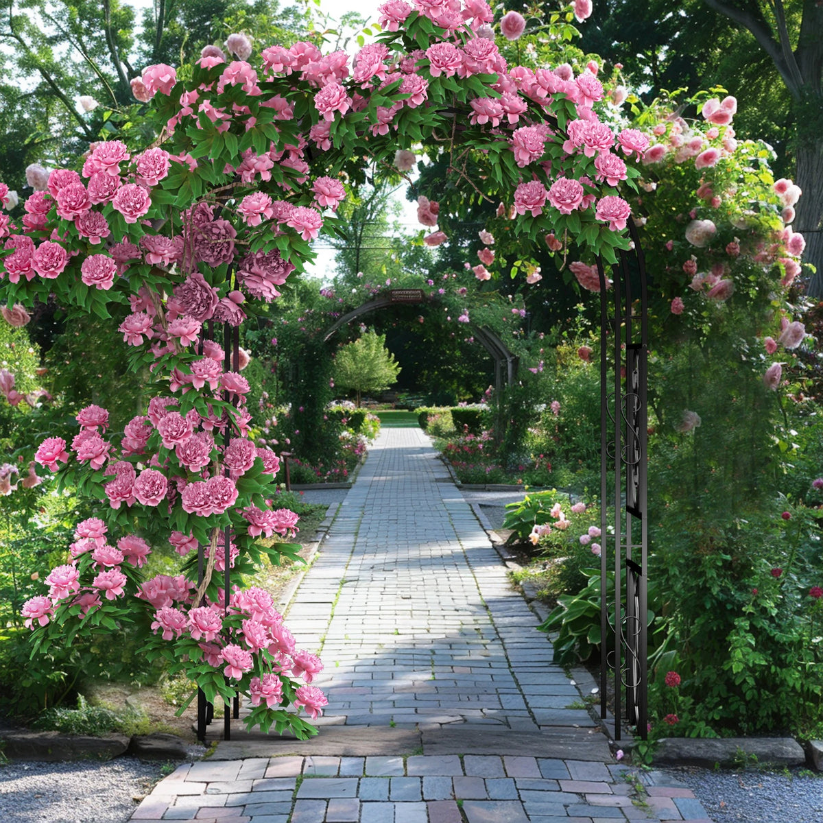 Heavy Duty Metal Garden Arbor Climbing Plant Arch Trellis