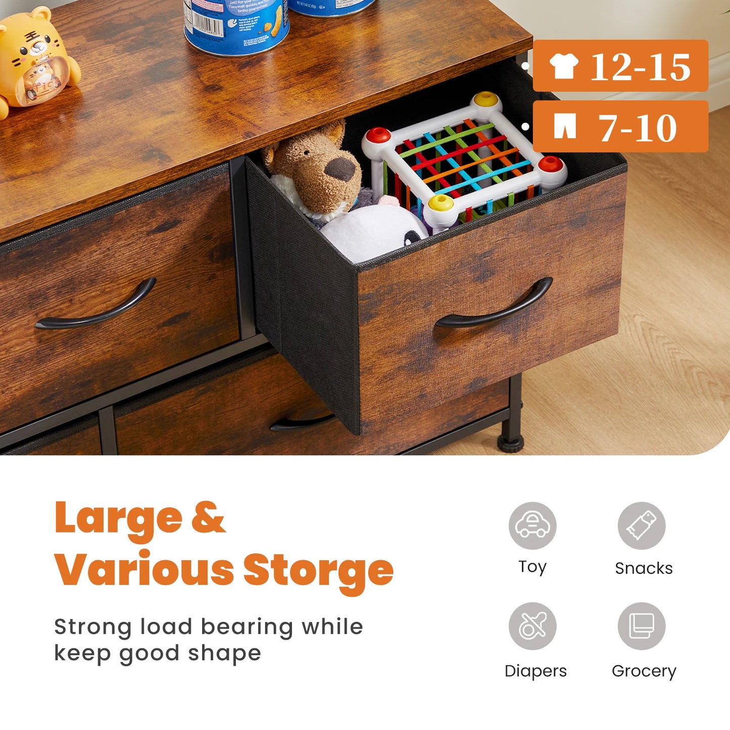JHK Metal Shoe Cabinet TV Stand Storage With 5 Drawers