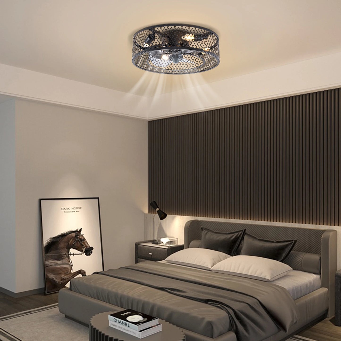 Fan Pendant Light E27 Ceiling Fixture Bulbs Not Included