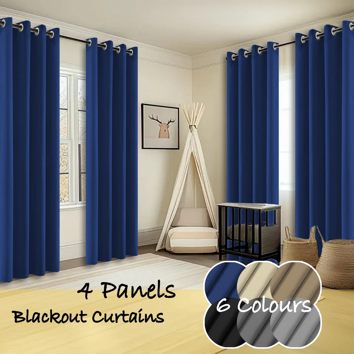 Thermal Insulated Blackout Curtains Room Darkening Ring Top Panels