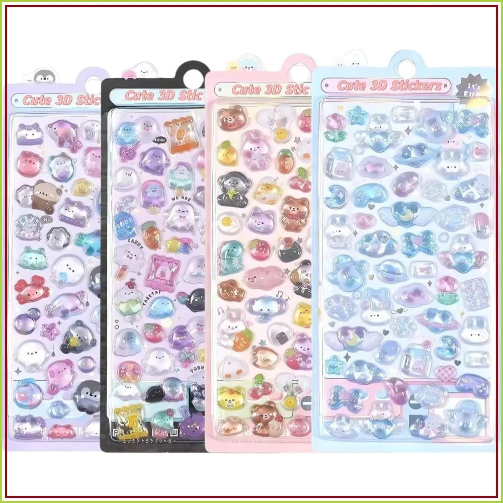 3D Puffy Stickers Kawaii Decor Pack for Phone Case Notebook