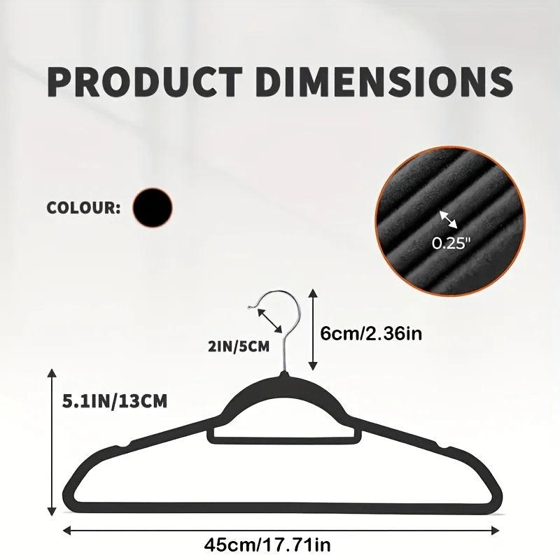 Premium Flocked Velvet Clothing Hangers With Rotating Hooks