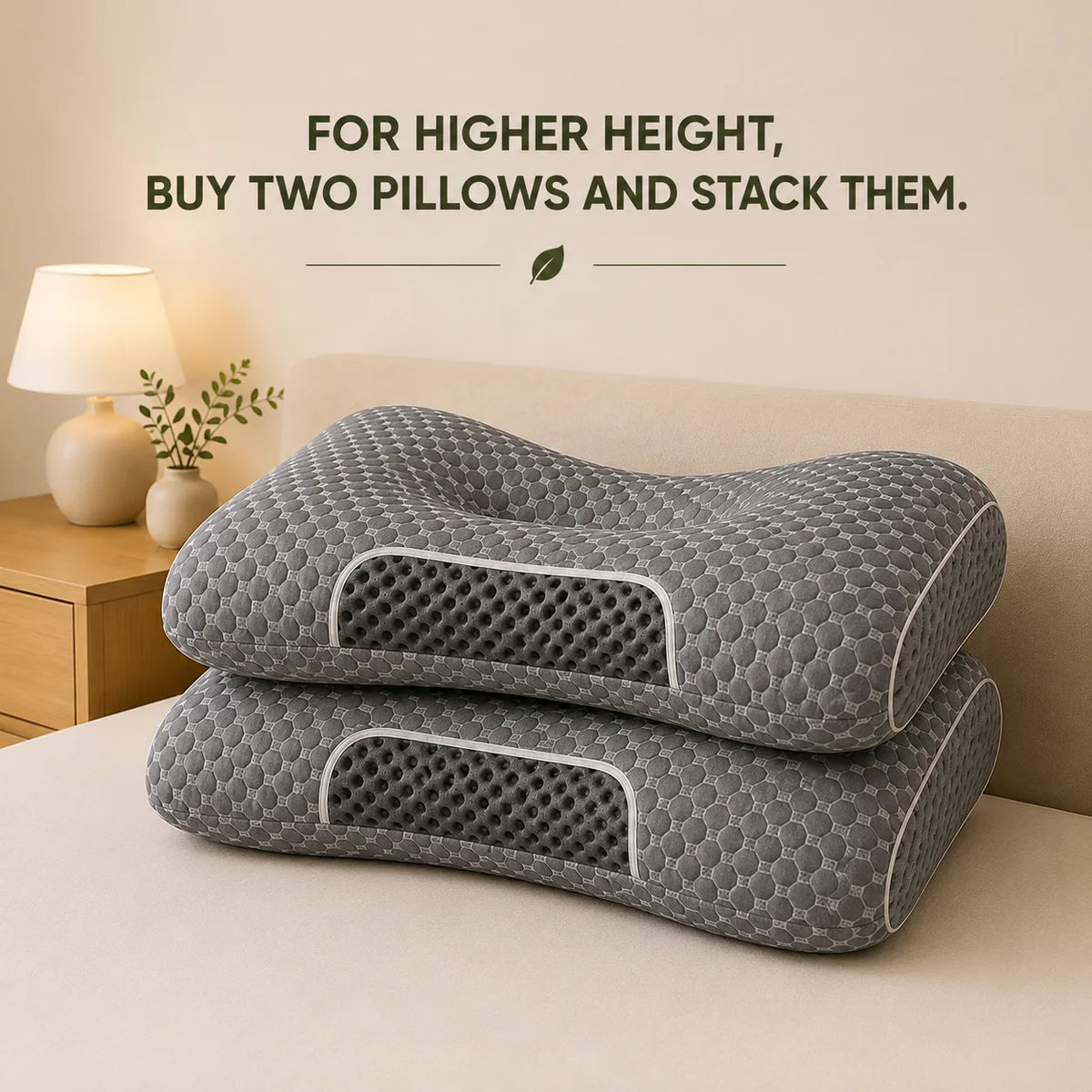 Ergonomic Memory Foam Cervical Neck Support Pillow For Deep Sleep