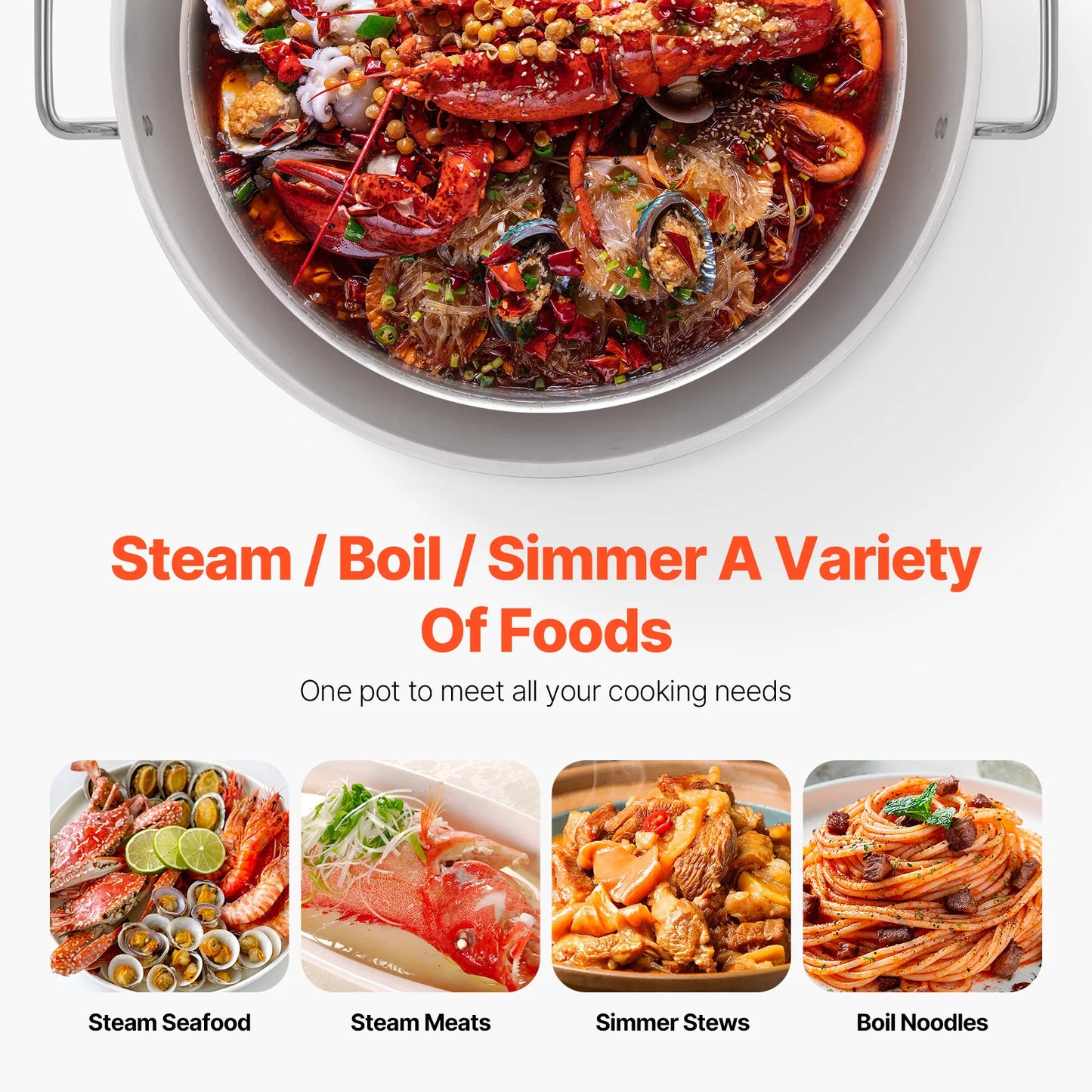 SucceBuy Seafood Boiling Kit With Strainer Aluminum Stockpot Steamer