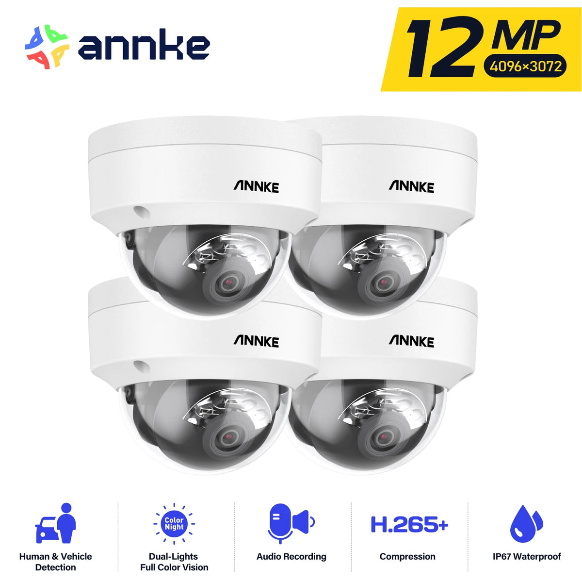 ANNKE 12MP PoE Outdoor Security Camera With Night Vision