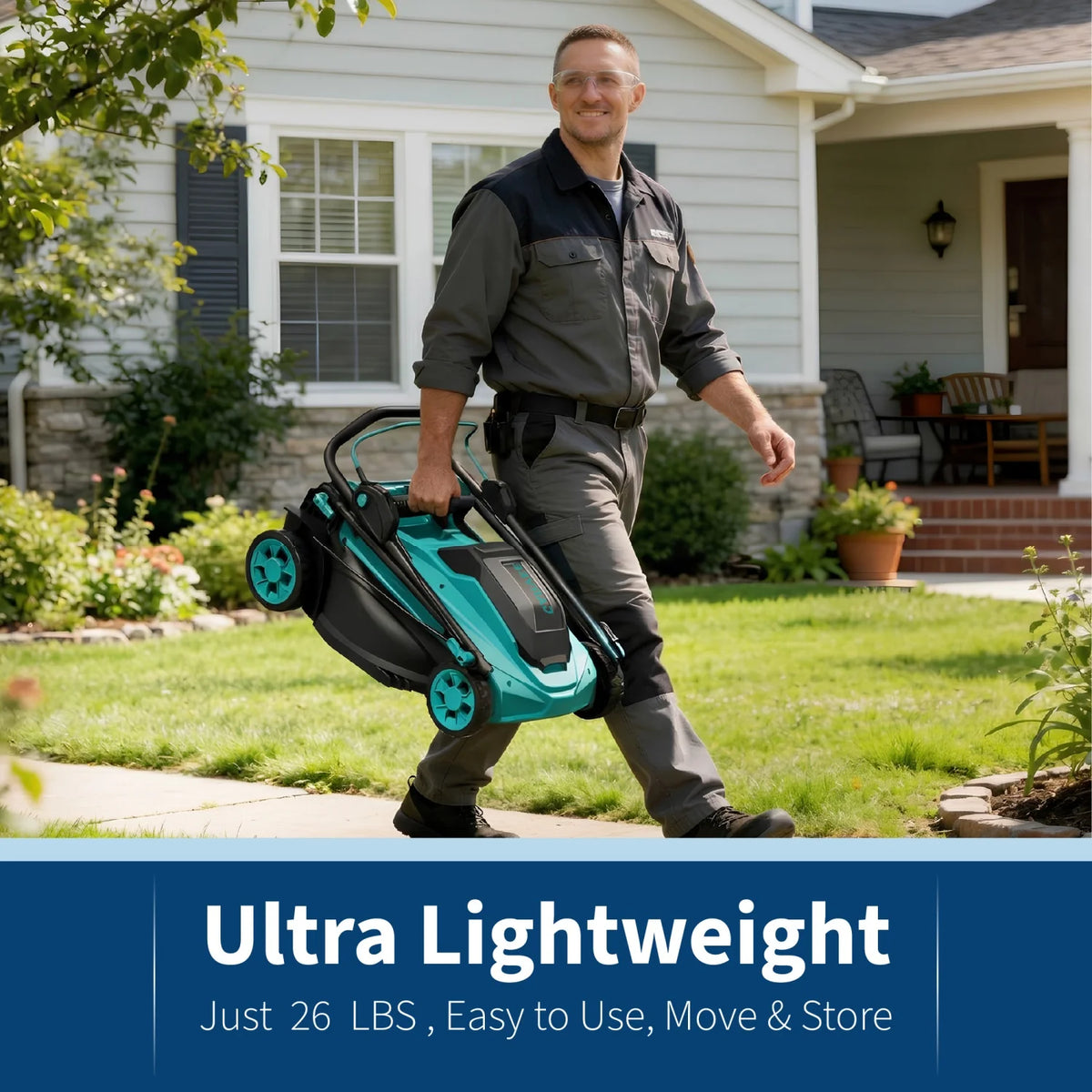 HiMISS 40V Cordless Brushless Lawn Mower With Grass Bag
