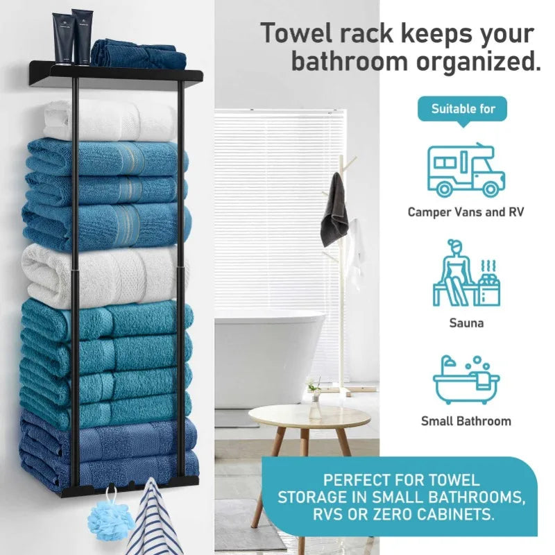 Double Stainless Steel Wall Mounted Bathroom Towel Rack Holder Stand Design