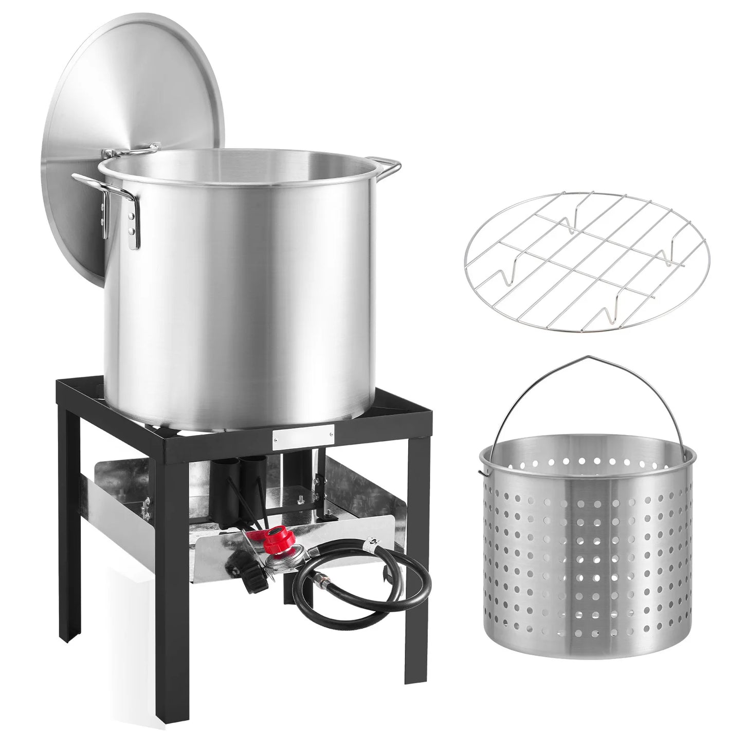 SucceBuy Seafood Boiling Kit With Strainer Aluminum Stockpot Steamer