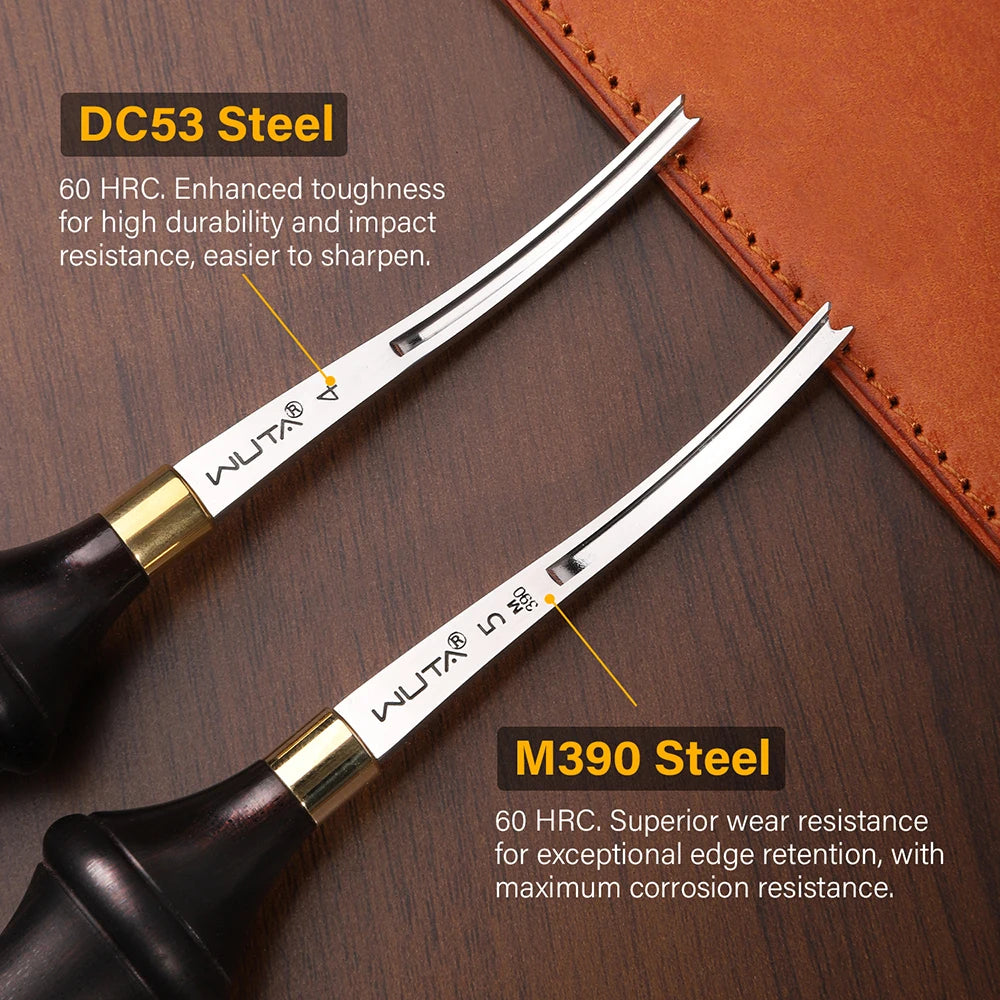 WUTA Leather Edge Beveler Pro Skiving Tool M390 DC53 Handle