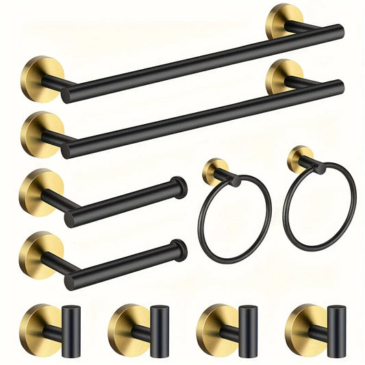 Stainless Steel Wall Mounted Bathroom Hardware Set With Rack