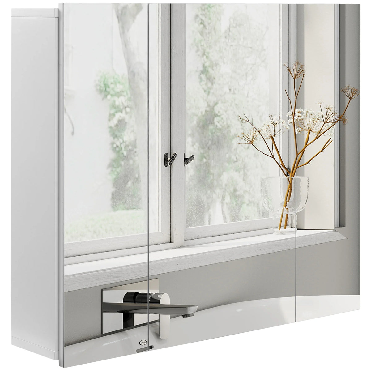 Kleankin Bathroom Medicine Cabinet With Mirror And Adjustable Shelves