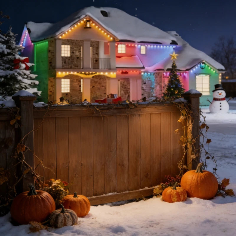GCTECHING Waterproof Permanent Outdoor LED String Lights for Eaves