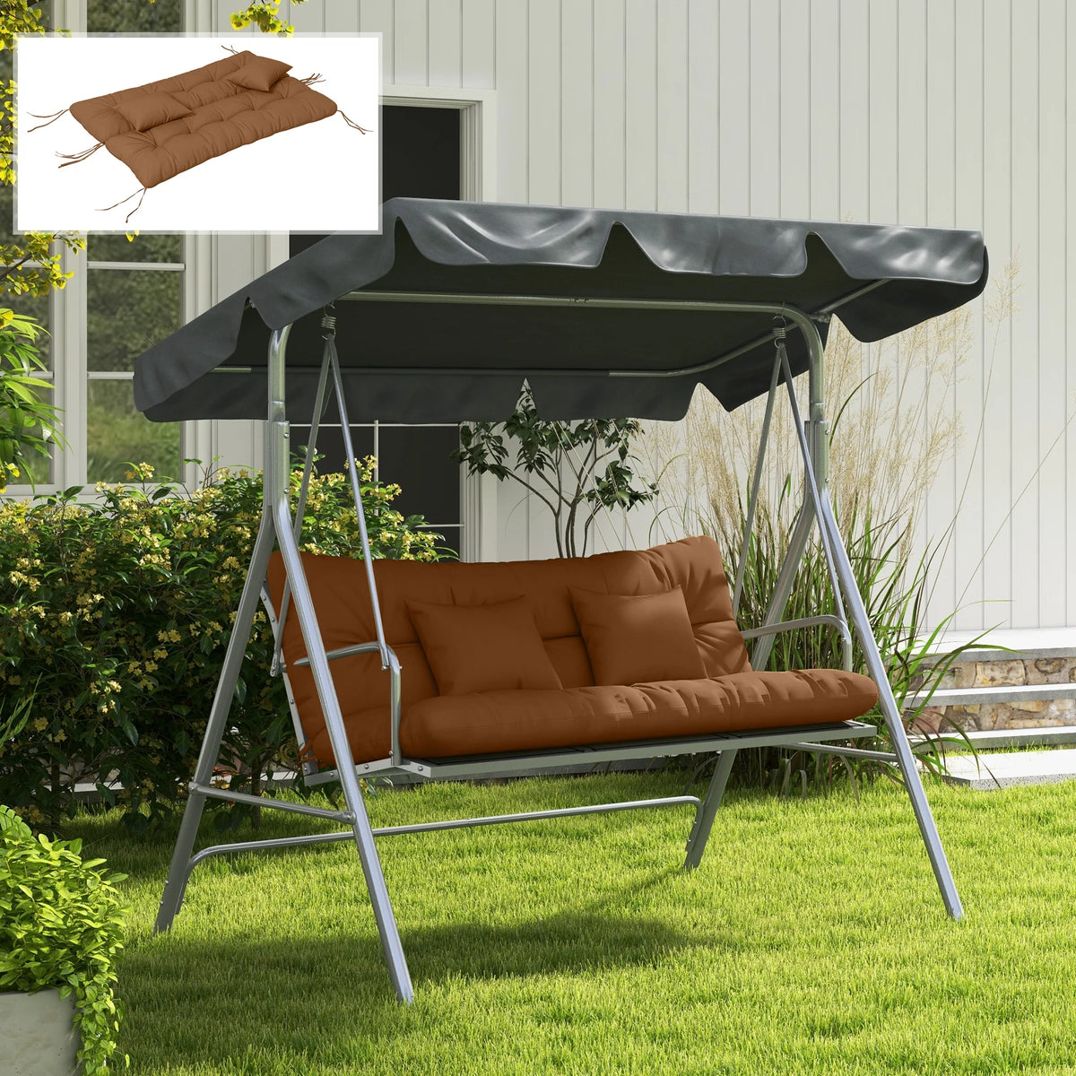Tufted Bench Cushions And Throw Pillows Replacement Pad For Outdoor Furniture