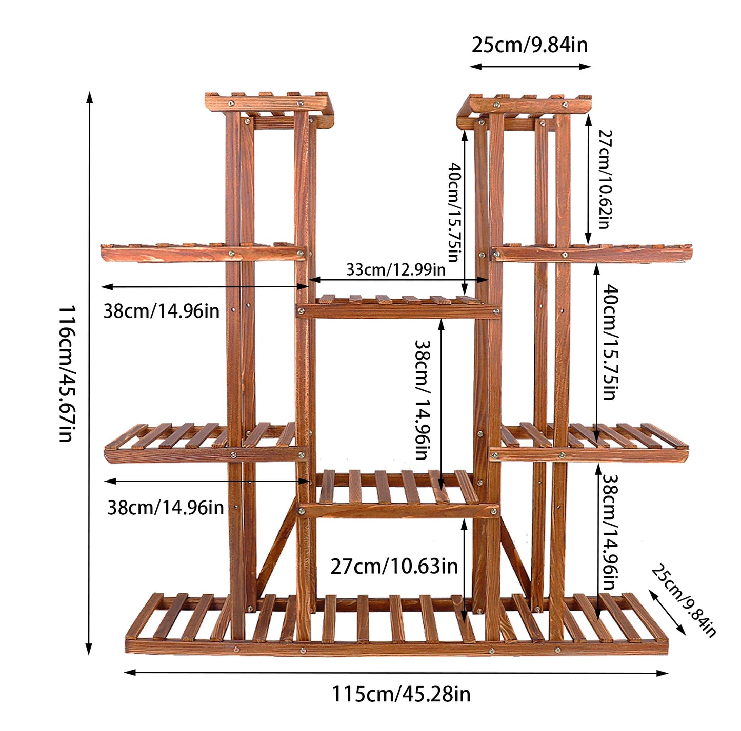 Wisfor Wooden Plant Shelf Multi Tier Indoor Outdoor Display Stand