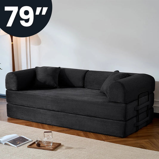 Corduroy Upholstered Convertible Sofa Bed Loveseat Sleeper Living Room