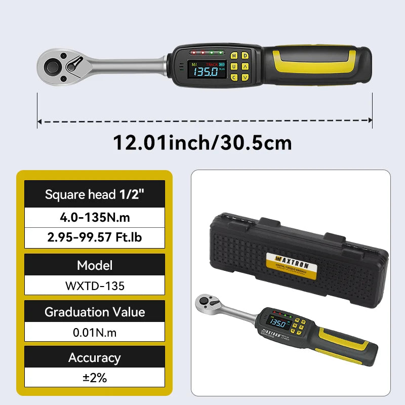 Waxtron Digital Torque Wrench 2 Percent Accuracy Automotive Tools