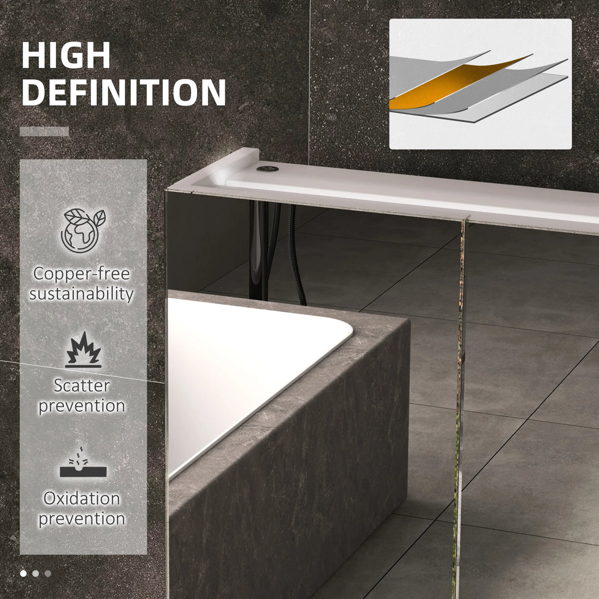 Kleankin Lighted Medicine Cabinet Mirror With Storage And USB Charging