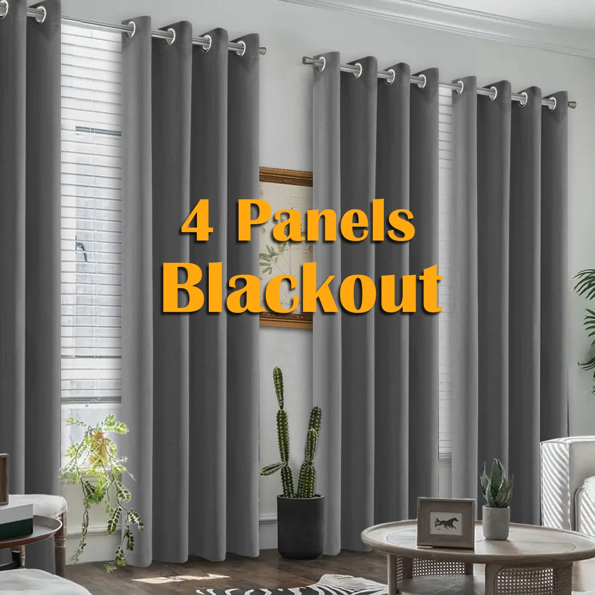 Thermal Blackout Curtains Heat Insulated Grommet Window Panels
