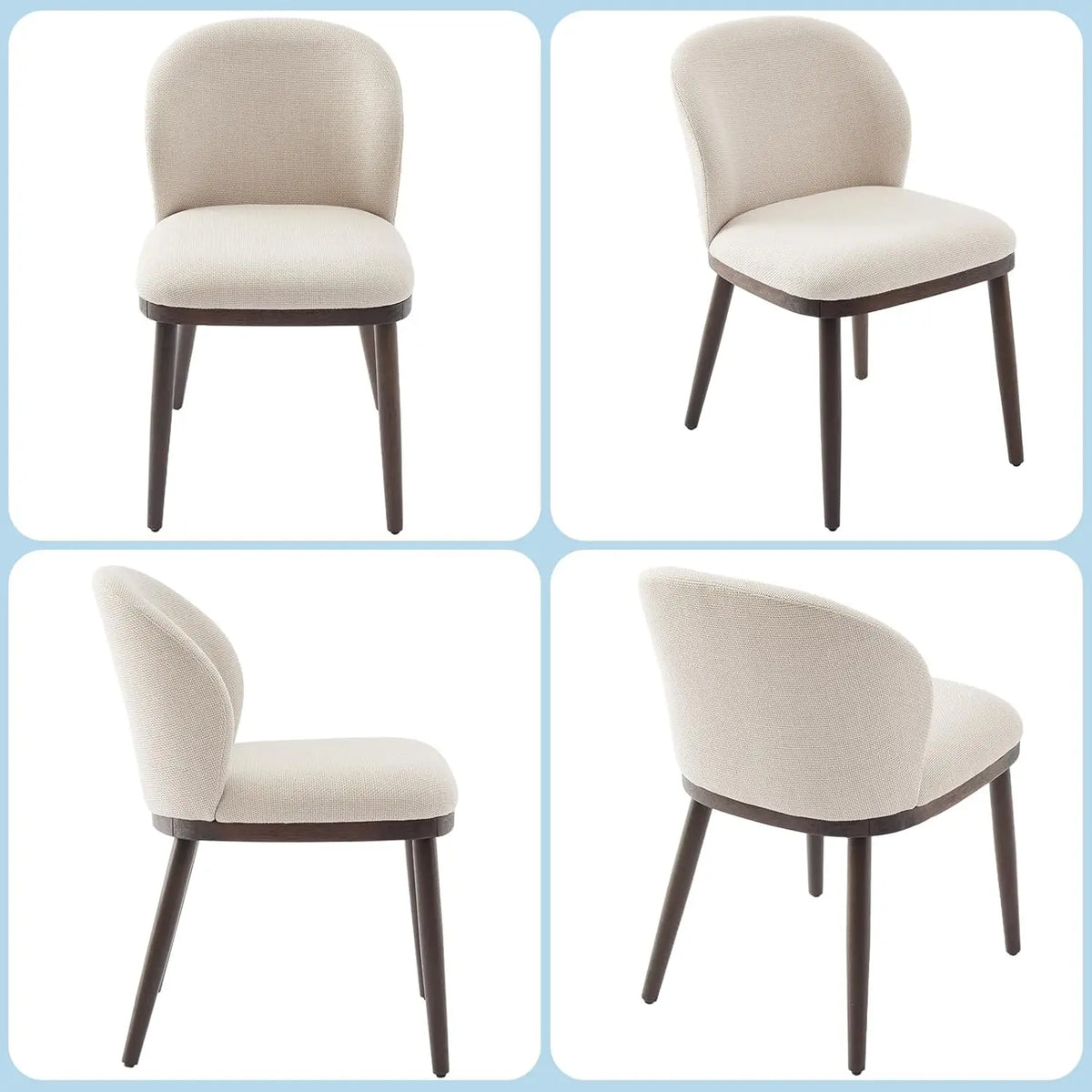 HiMISS Modern Upholstered Dining Chairs With Ergonomic Wood Legs