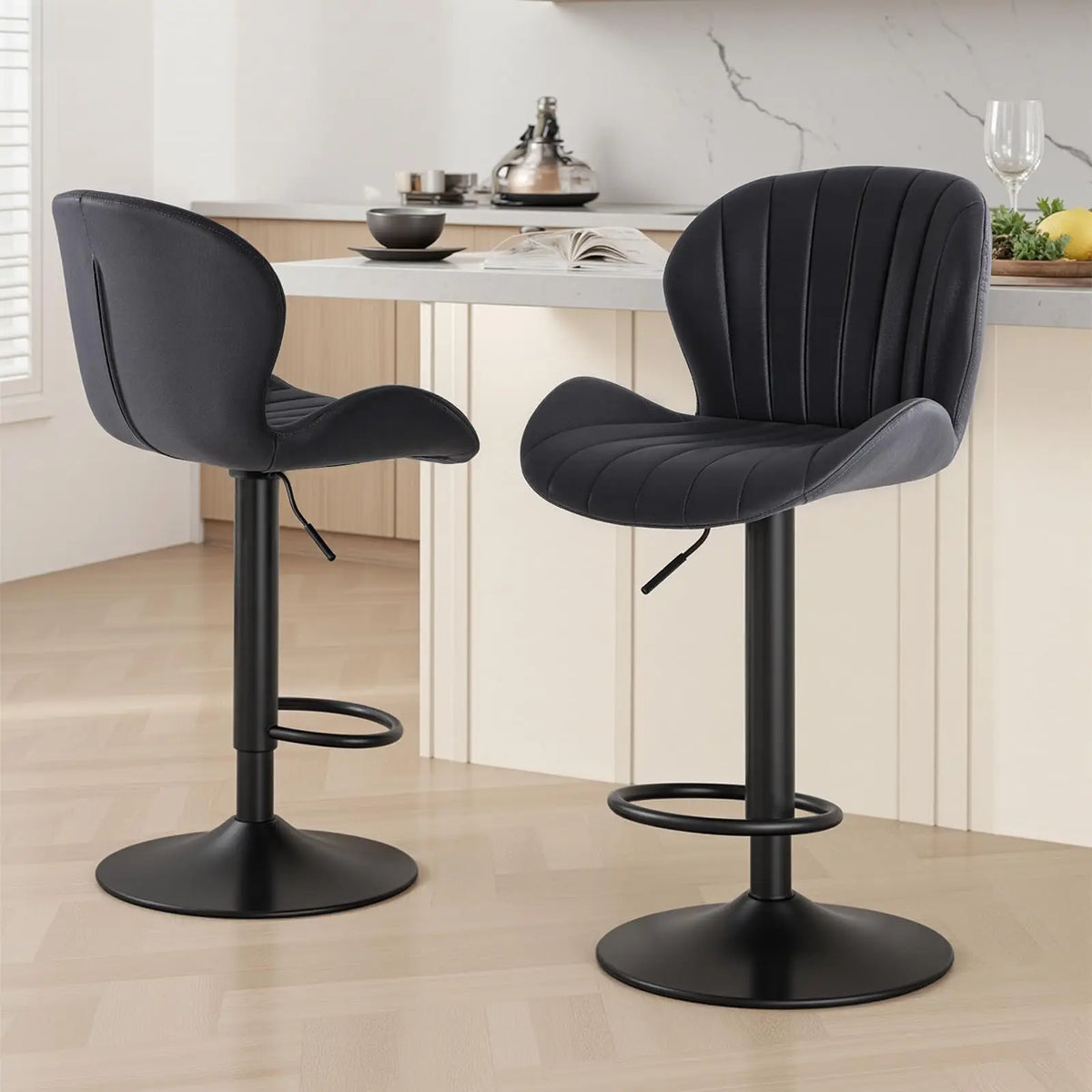JHK Modern Fabric Dining Chairs With Padded Seat Cushions