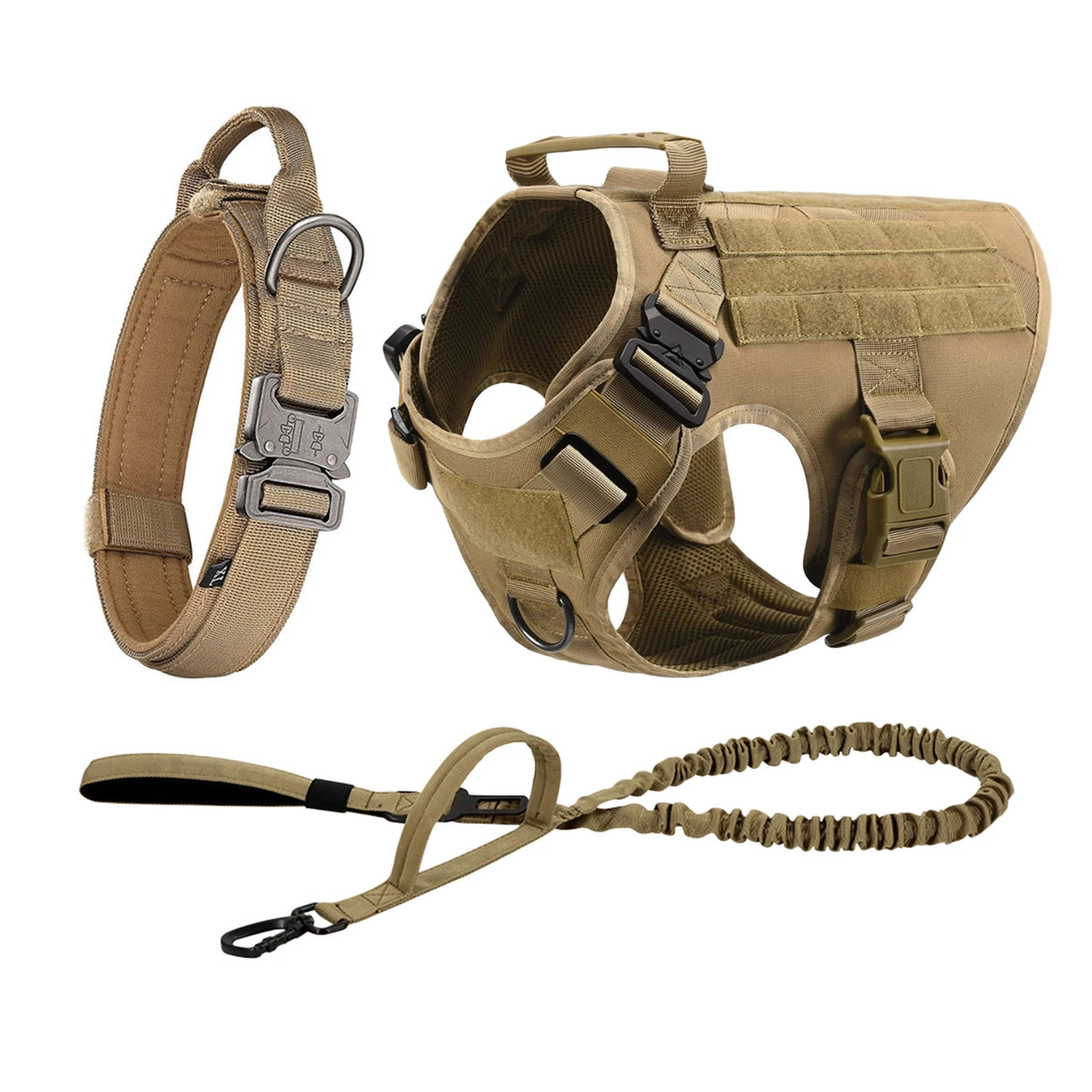 Tactical Nylon Dog Harness With Molle Pockets And Quick Release