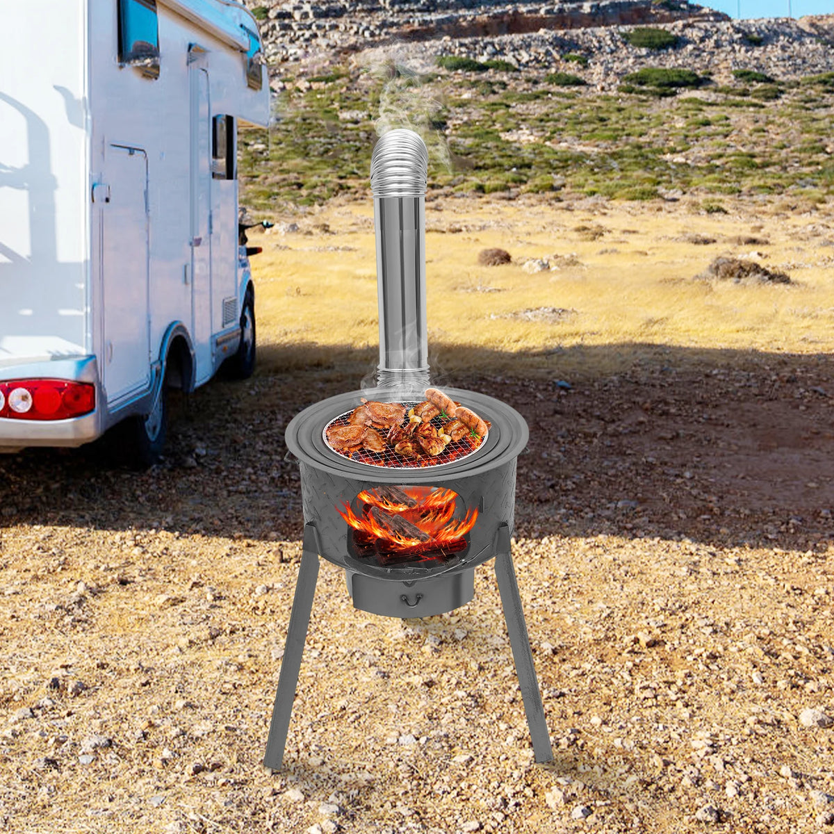 Bymaocar Heavy Duty Wood Burning Outdoor Campfire Cooking Stove