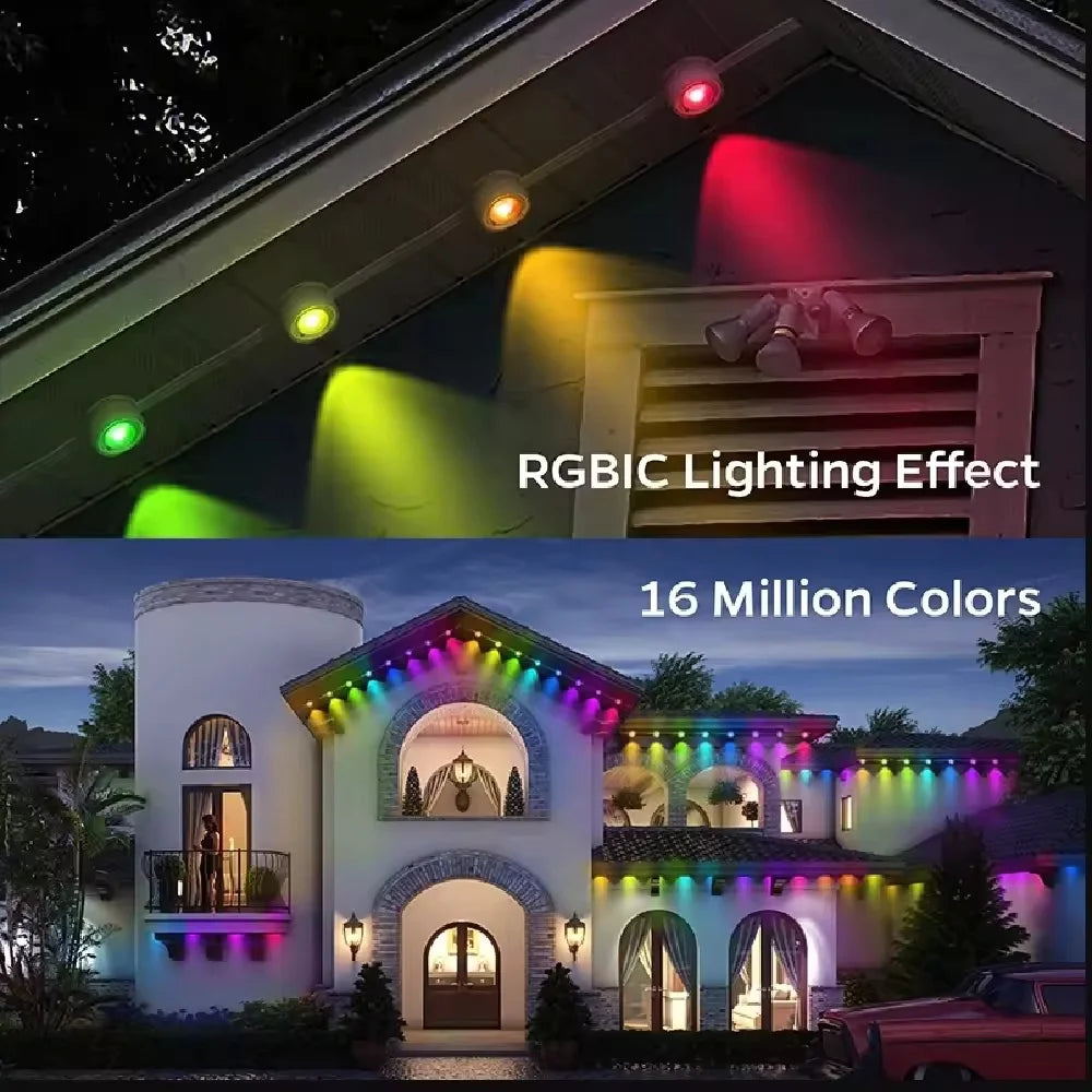 Smart Outdoor Eaves Light String With App Music Sync Control