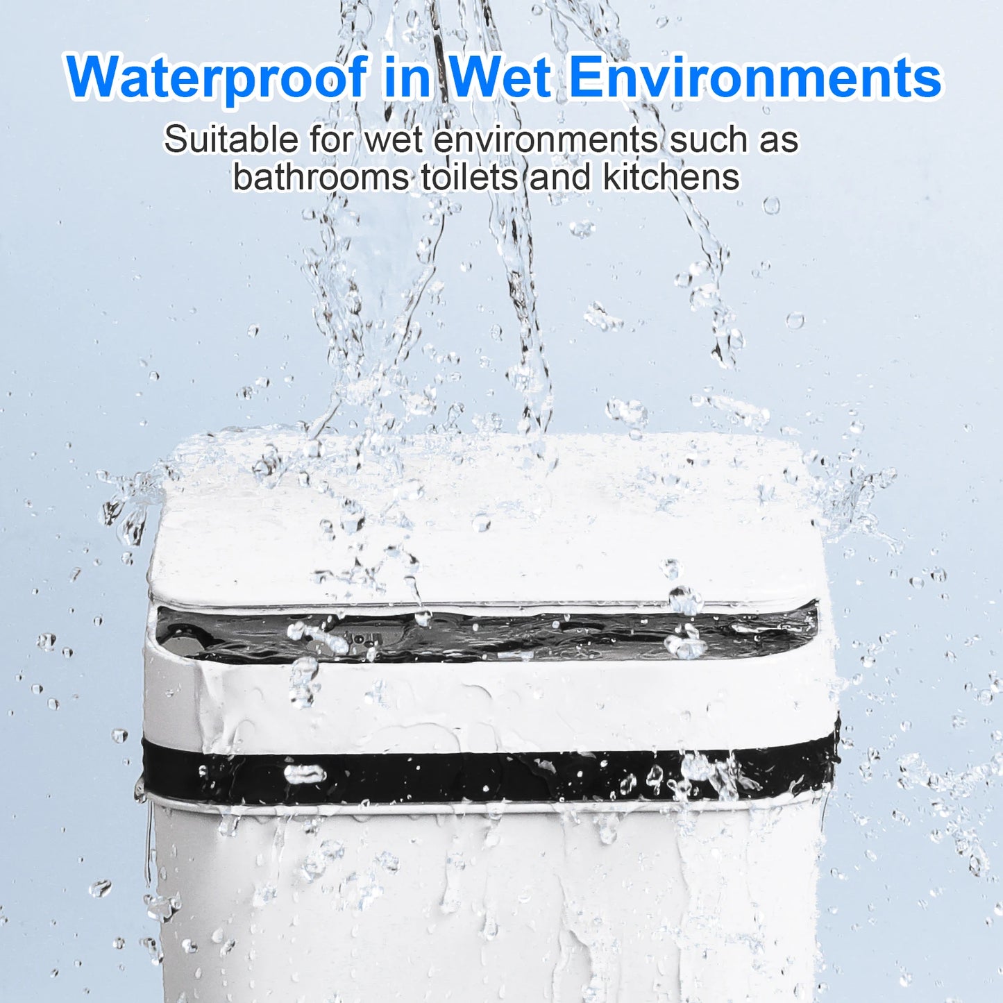 Dual Pack Touchless Motion Sensor Trash Can With Lid For Bathroom Kitchen