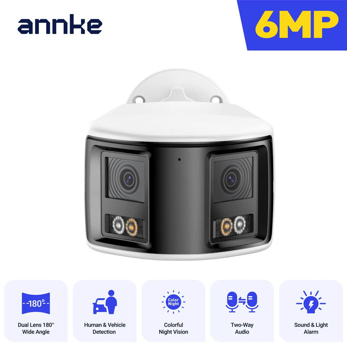 ANNKE 8MP Dual Lens PoE Outdoor Camera With Human Detection