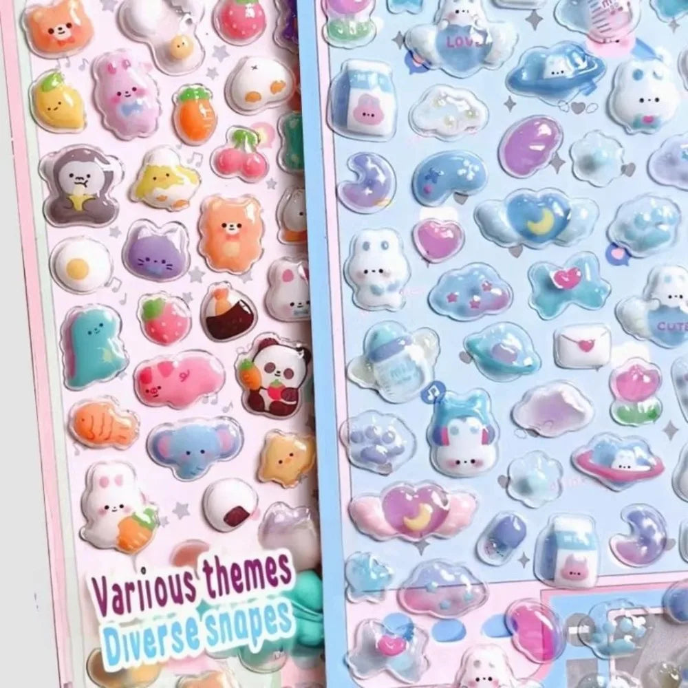 3D Puffy Stickers Kawaii Decor Pack for Phone Case Notebook