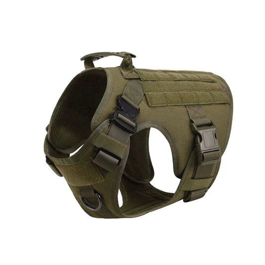Tactical Nylon Dog Harness With Molle Pockets And Quick Release