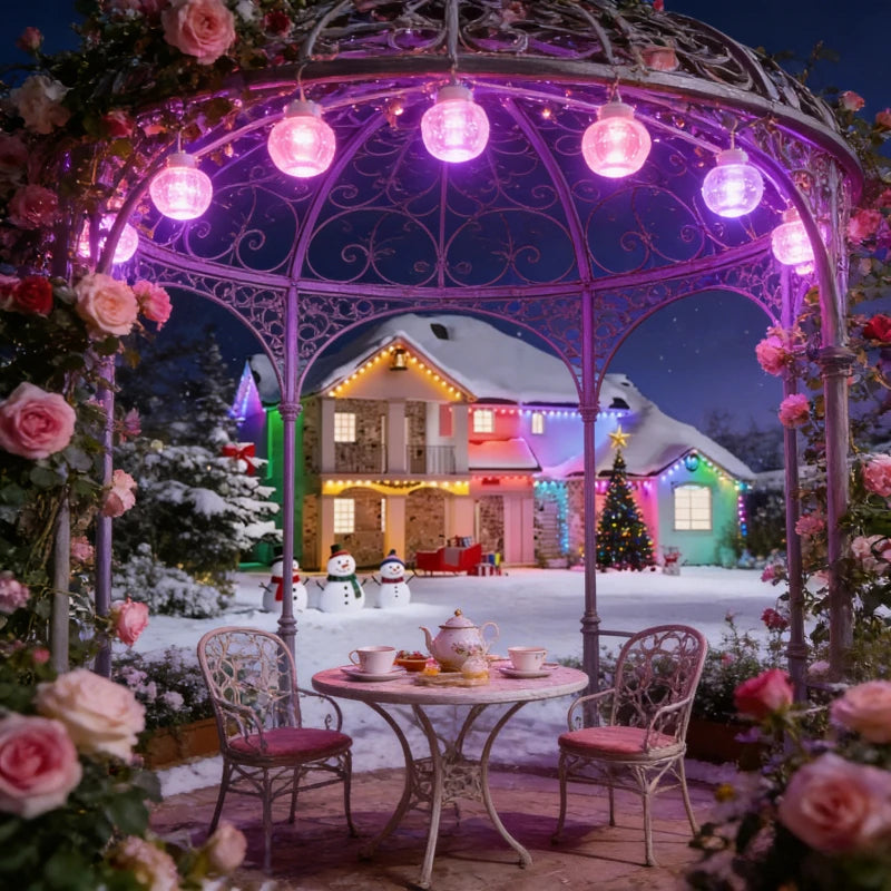 GCTECHING Waterproof Permanent Outdoor LED String Lights for Eaves