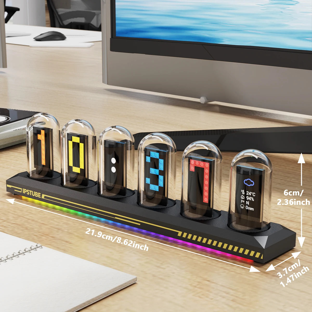 Aiopp Night Light Nixie Tube Clock Kit With 3 Modes