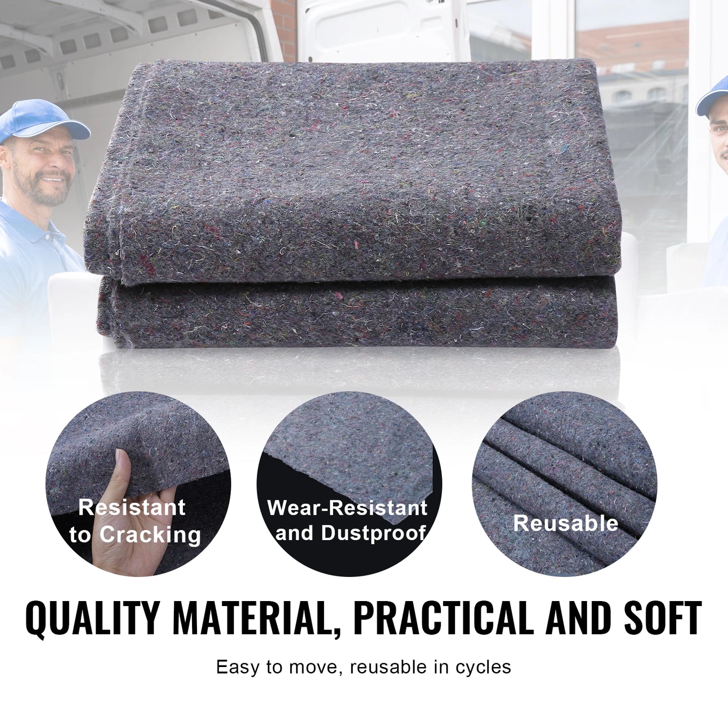 SucceBuy Moving Blanket Recycled Cotton Heavy Duty Packing Pads