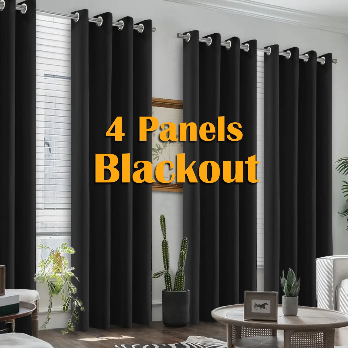 Thermal Blackout Curtains Heat Insulated Grommet Window Panels