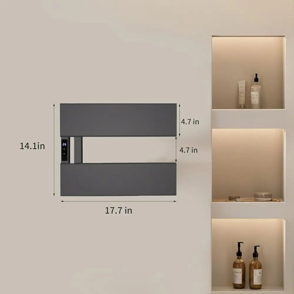Smart Electric Heated Towel Warmer Rack Wall Mounted Timer Control