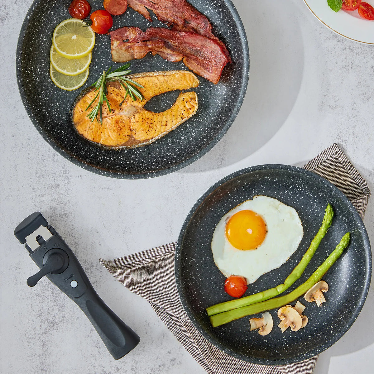 Nonstick Induction Cookware Set With Removable Handles And Lids