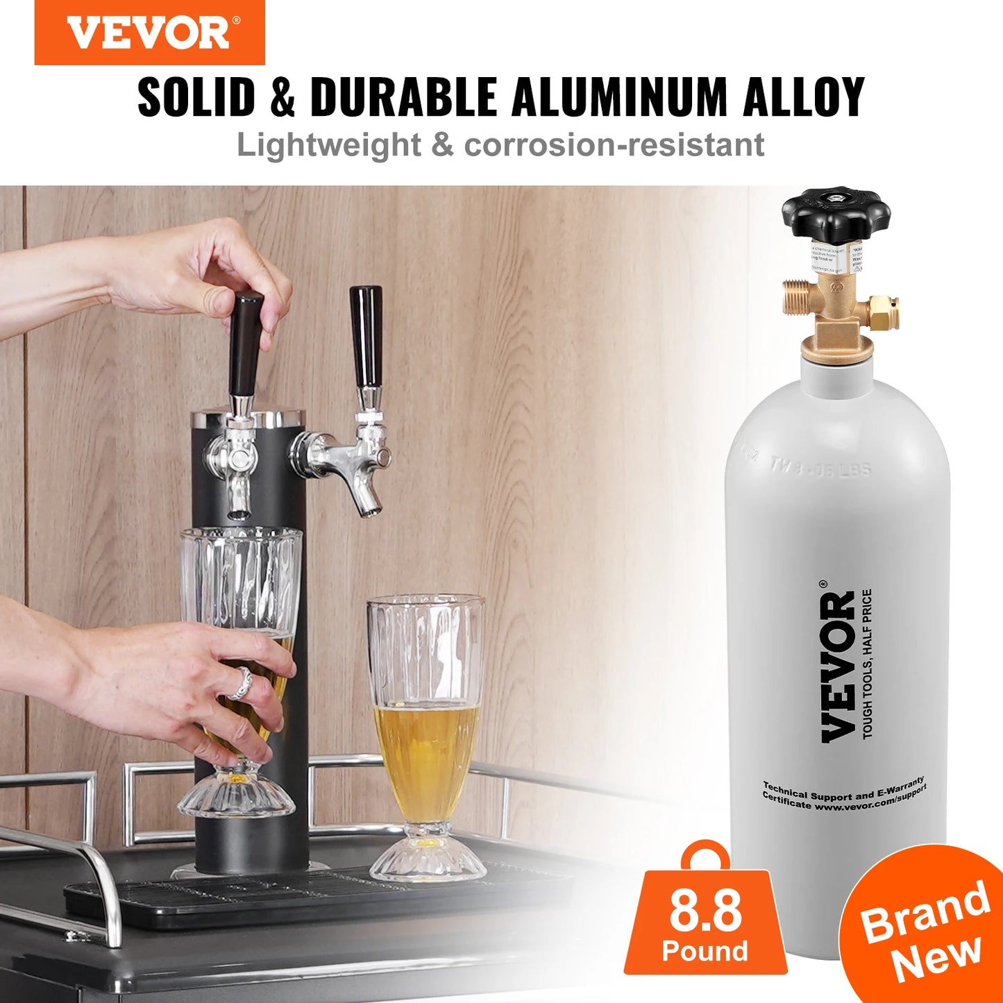 SucceBuy Aluminum CO2 Tank CGA320 Valve Gas Cylinder