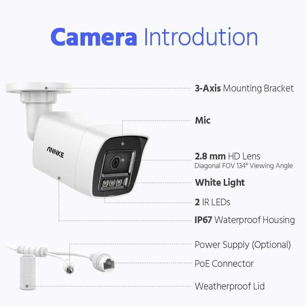 ANNKE 12MP PoE Outdoor Security Camera With Night Vision