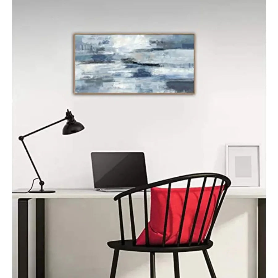 Abstract Ocean Canvas Wall Art Framed For Living Room Office