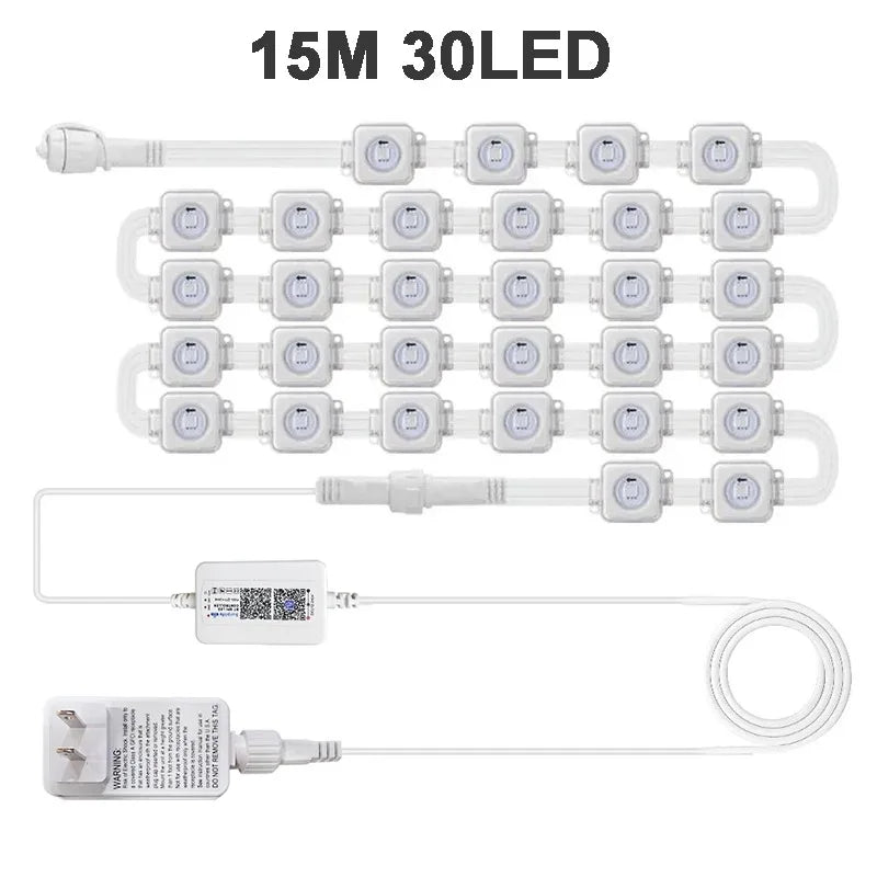 GCTECHING Waterproof Permanent Outdoor LED String Lights for Eaves