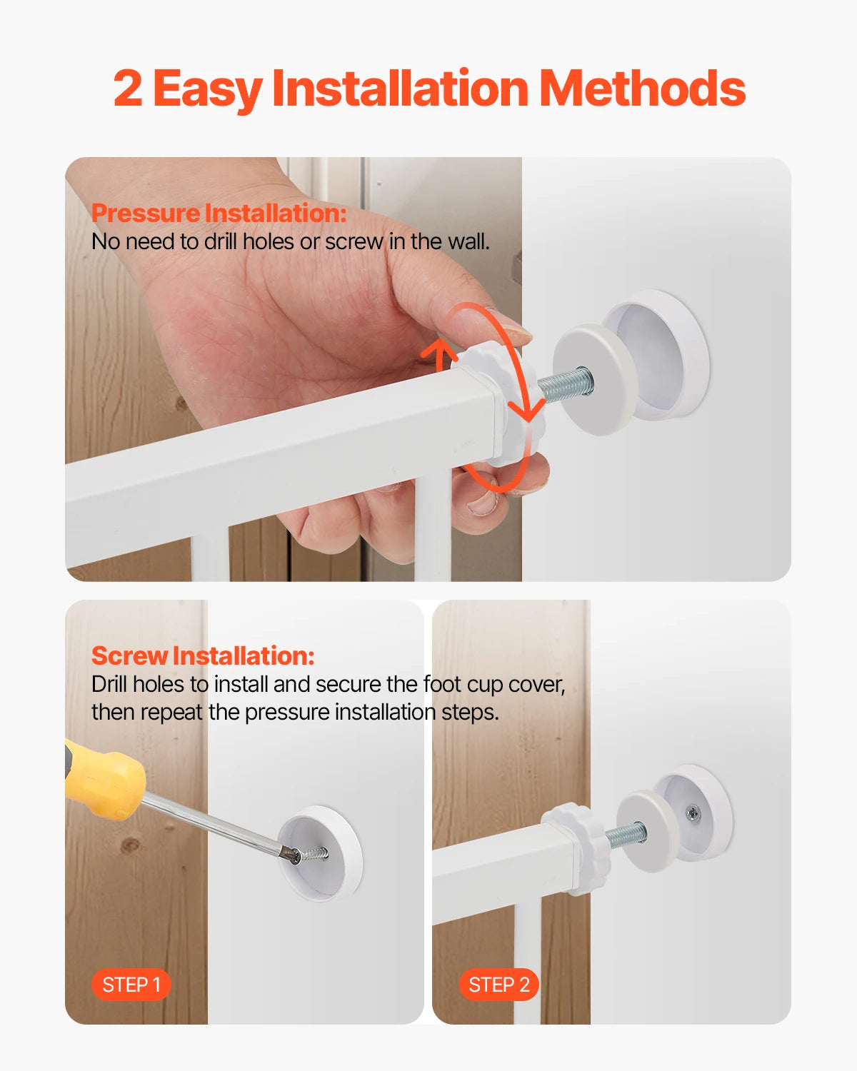 SucceBuy Baby Gate Pressure Mount Walk Through For Doorways