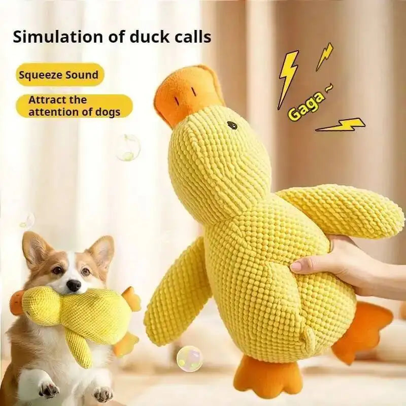 Squeaky Plush Duck Dog Toy Bite Resistant Chew