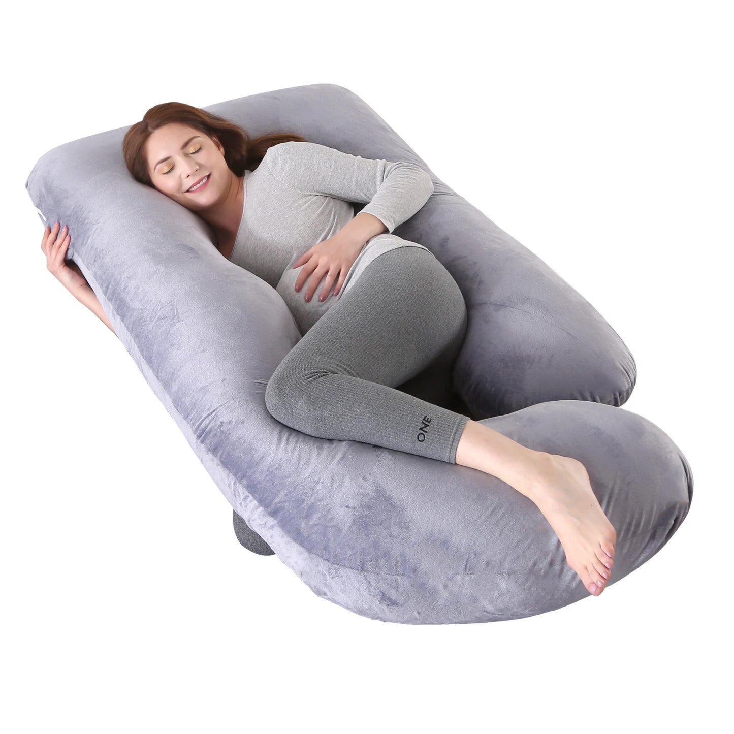 G Shaped Pregnancy Pillow Full Body Maternity With Removable Cover